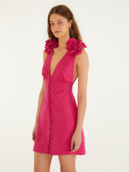 FARM Rio Dresses & Skirts - Farm Rio Pink 3d Flower Mini Dress